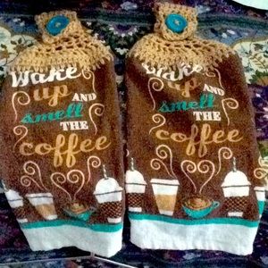 Handmade crocheted oven towels set of 2